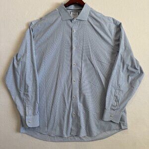 Charles Tyrwhitt Dress Shirt Mens XXXL White Blue Circle Button Down Classic Fit